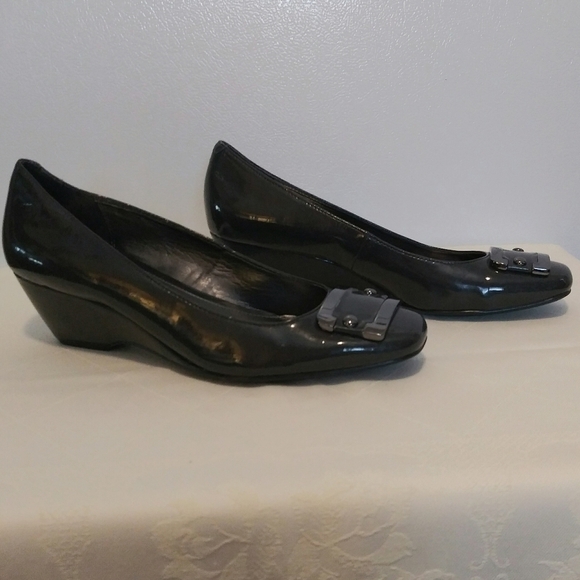 Alfani Step N Flex Ryden Gray Closed Square Toe Low Wedged Heel Shoe - Picture 4 of 9